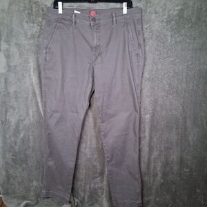 Levis XX Chino Pants Relaxed Taper Gray Mens 33x32 Inseam 31 Stretchable
